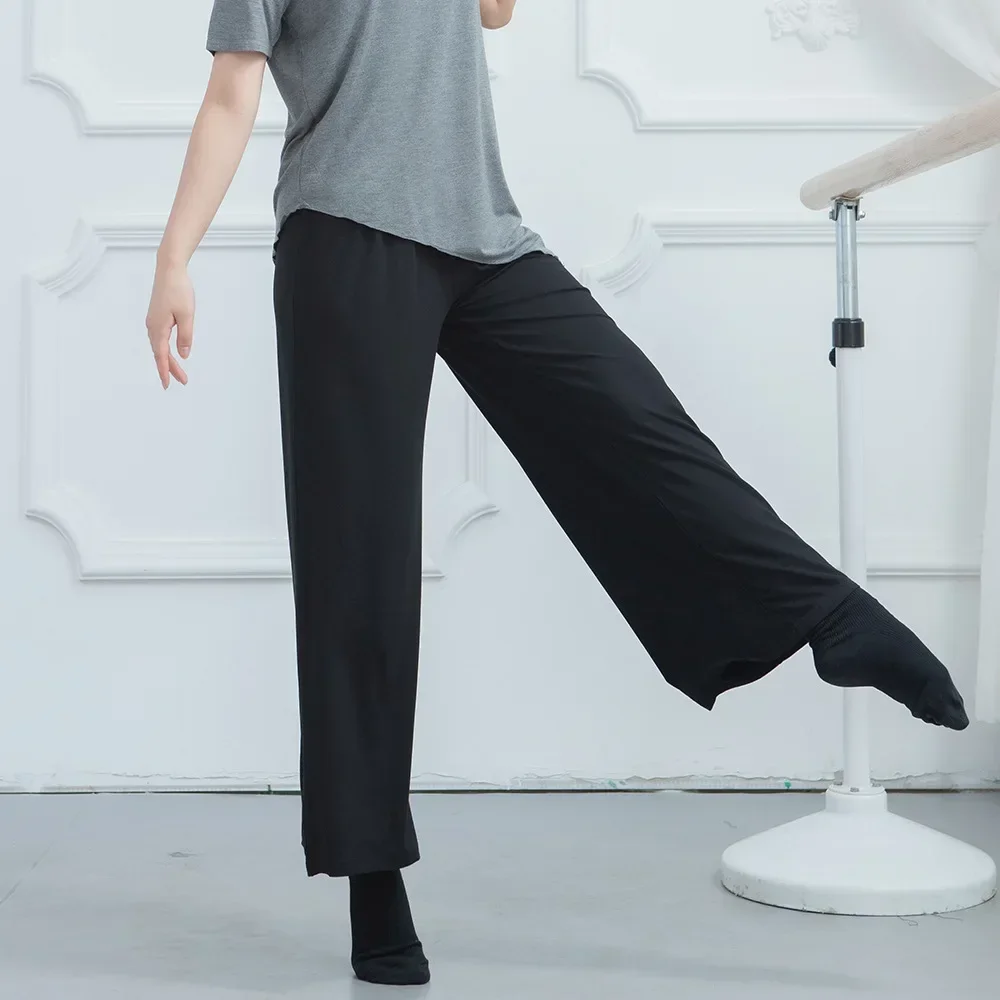 Tanzhose mit weitem Bein für Erwachsene und Damen, klassische lockere Yoga-Trainingskleidung, große Hose mit geradem Bein