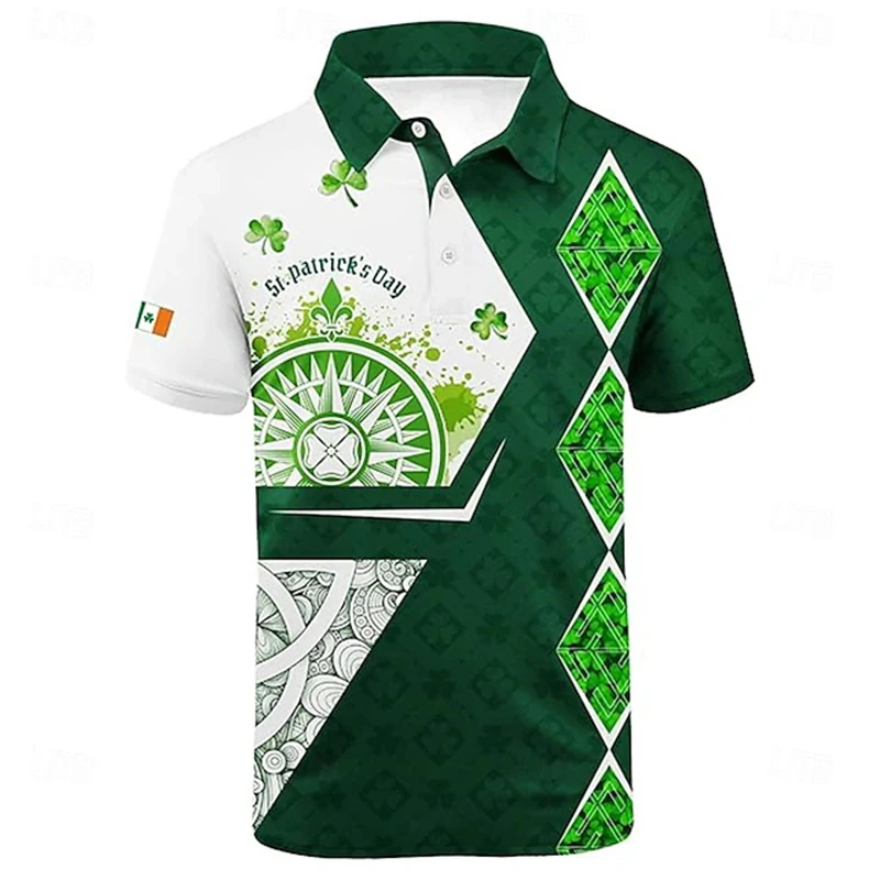Men's 3D Print Polo Shirts for Spring Summer