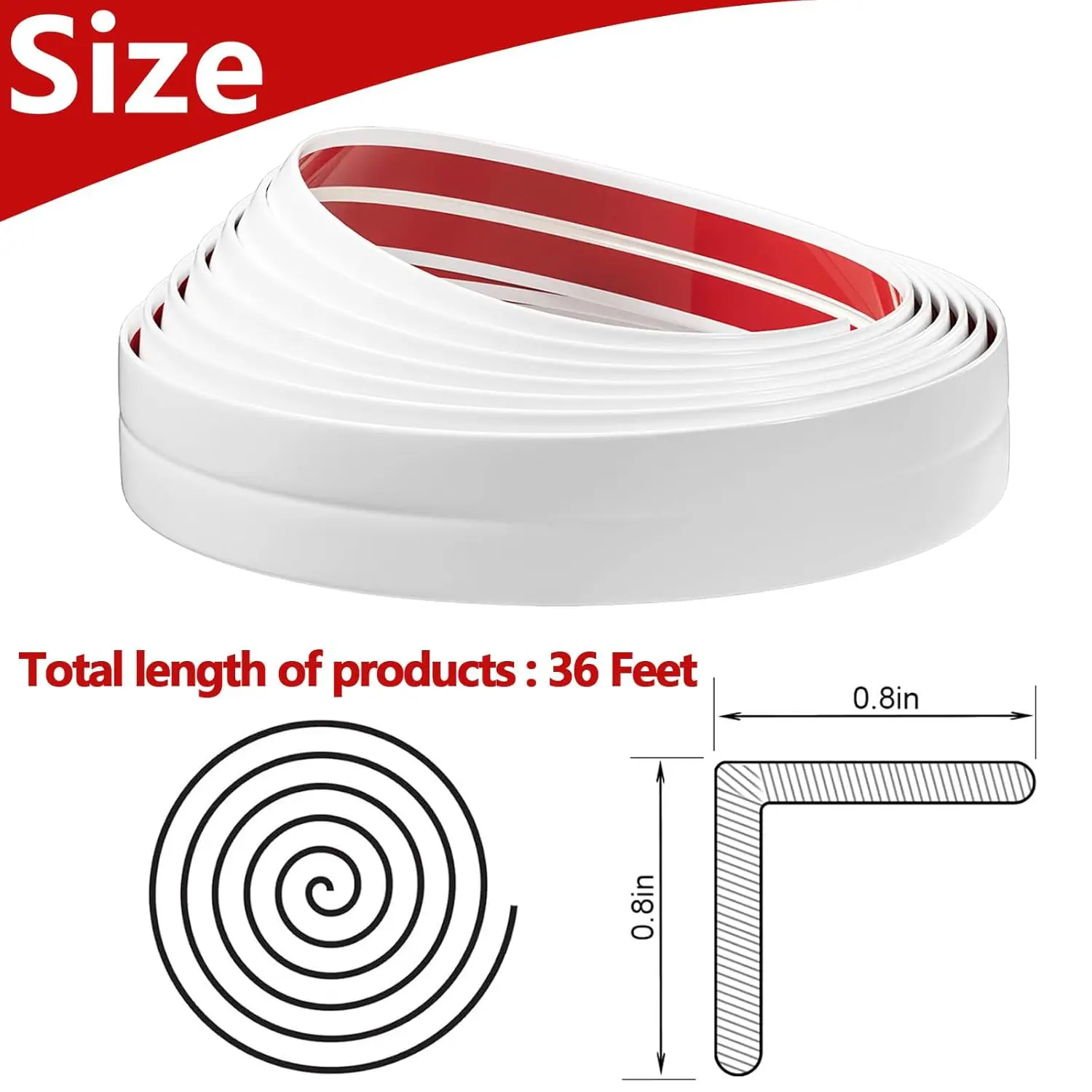 36 Feet Flexible Inside & Outside Corner Trim Molding Peel and Stick Molding 90° External Corner Guards Trim for Tile and Wall