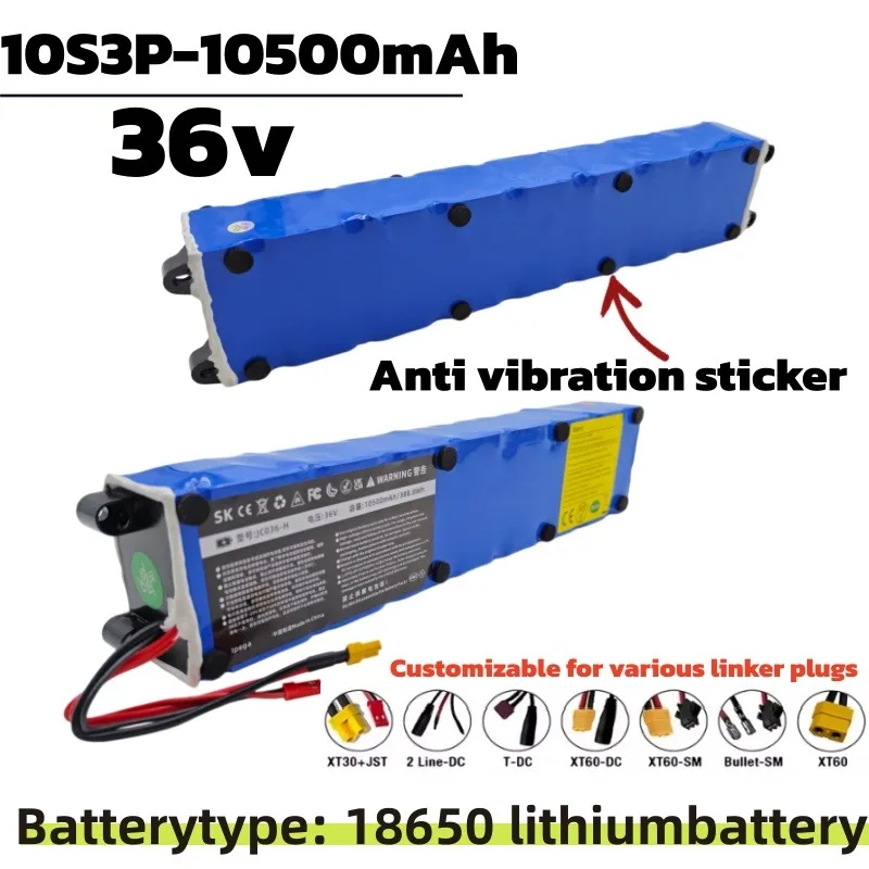 

Специально разработано для электросамокатов, 10S3P 36V 10500mAh, с двойной защитой по вопросам дальности действия и безопасности.