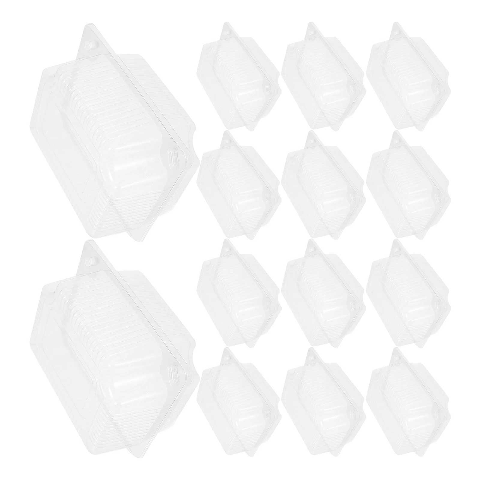 

100Pcs Transparent Rectangular Cake Boxes Plastic Container Lids for Swiss Roll Small Desserts Bakery Packaging Food Storage