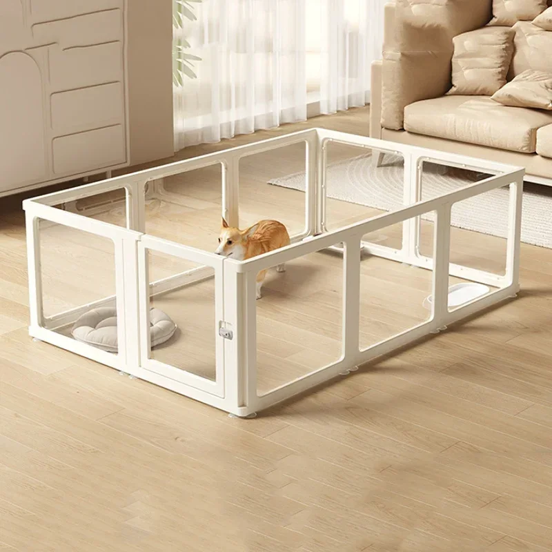 Transparent Houses Acrylic Large Dog Fence Indoor Dog House.Large Space Dog Crate Double Suction Cup Design