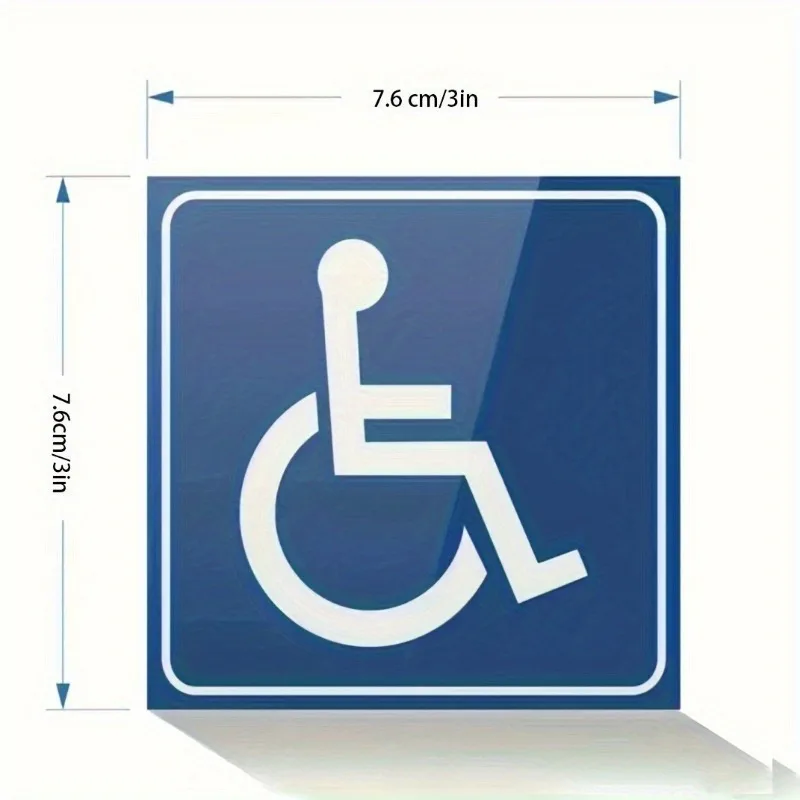 4 قطعة/المجموعة/مجموعة من ملصقات لافتة الوصول الخالية من العوائق، ملصقات ذاتية اللصق لعلامة الإعاقة، يرجى الاحتلال بممر المعاقين