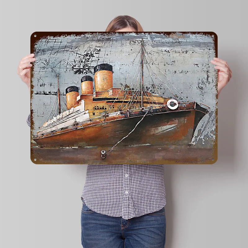 Titanic Tinplate Poster Customized Wall Art Retro Vintage Metal Signs for Fans Home Decorations Living Room Decoration Gaming