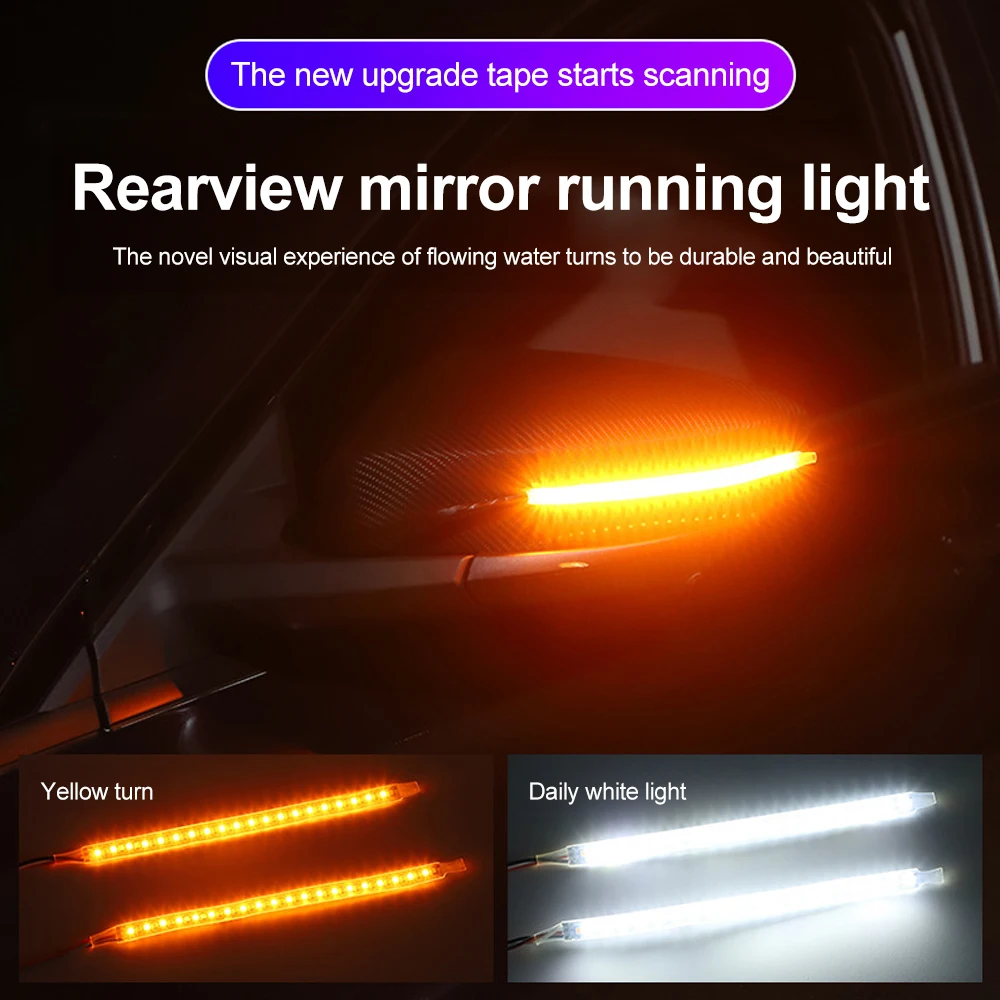 

Universal LED Strip Lights for Cars Headlight Strip for Daytime Running Lights Turn Signal Bulb DRL Led Strip Amber & White