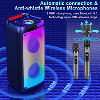 T10-T Wireless Bluetooth Speaker, Karaoke Machine with 2 Microphone, Home Karaoke Party Speaker with Led Light, Stage Subwoofers