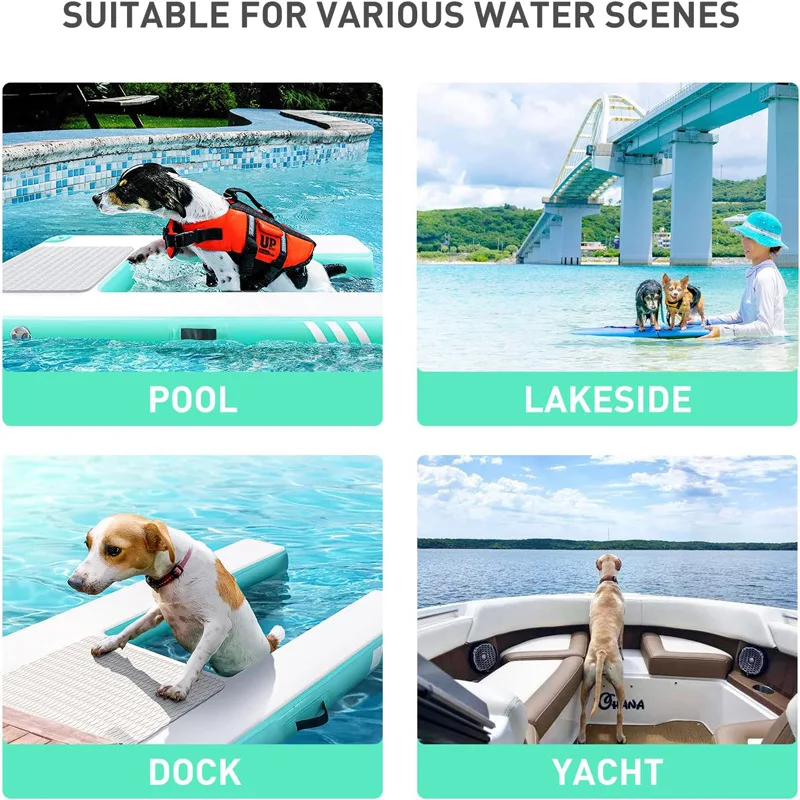Rest floating platform, medium and large dog slope climbing ladder, floating mat, inflatable floating bed, dog board - view 4