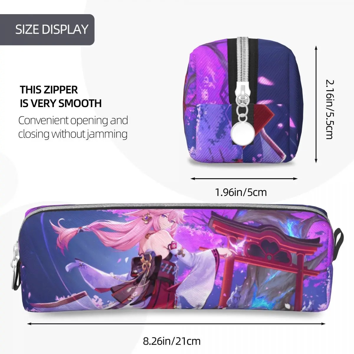 Yae Miko Genshin Impact Pencil Cases Pen Box Pencil Bags Girls Boys Large Storage School Supplies Cosmetic Pencilcases