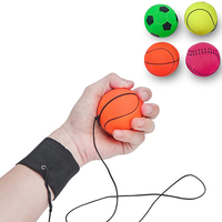 Return Hand Ball Wrist Balls Sponge Rubber Rebound Ball Kids Toy Sports Bouncy Balls For Finger Exercise Stiffness Relief