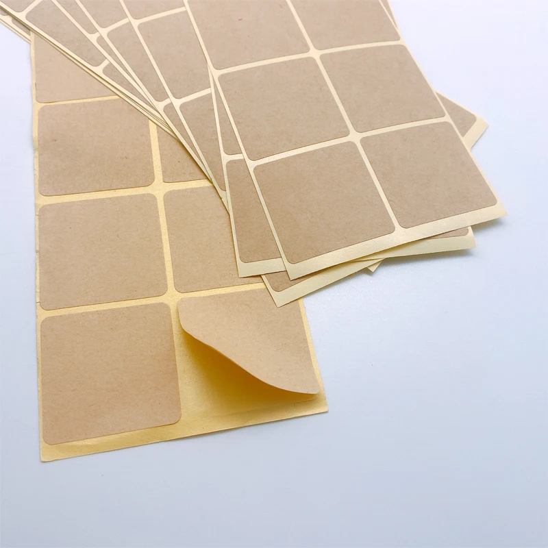 100 Pcs/lot New Square Design Kraft Blank Sealing Sticker For Handmade Products DIY Note Gift Self-adhesive Packaging Label