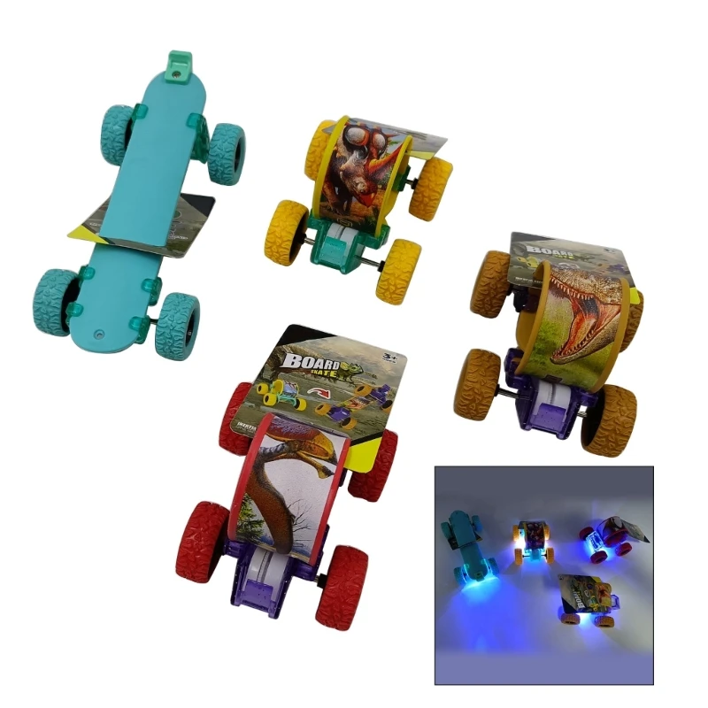 Wearable Finger Skateboard Toy for Child Bracelet Dinosaur Pull Back Vehicle Toy Cartoon Finger Scooter Prize Gift