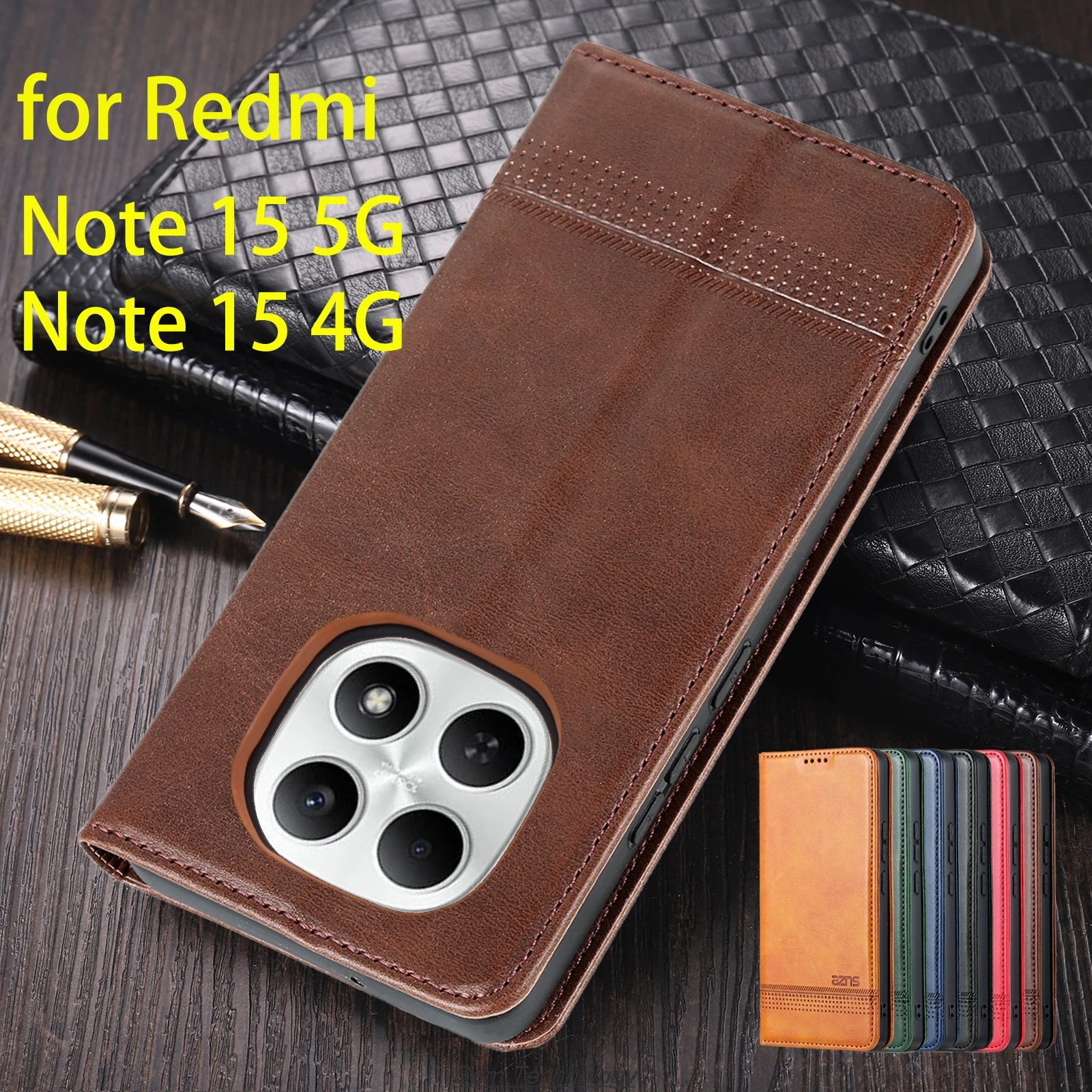 

Magnetic Adsorption Leather Fitted Case for Xiaomi Redmi Note 15 4G / Note15 5G Flip Cover Protective Case Capa Fundas Coque