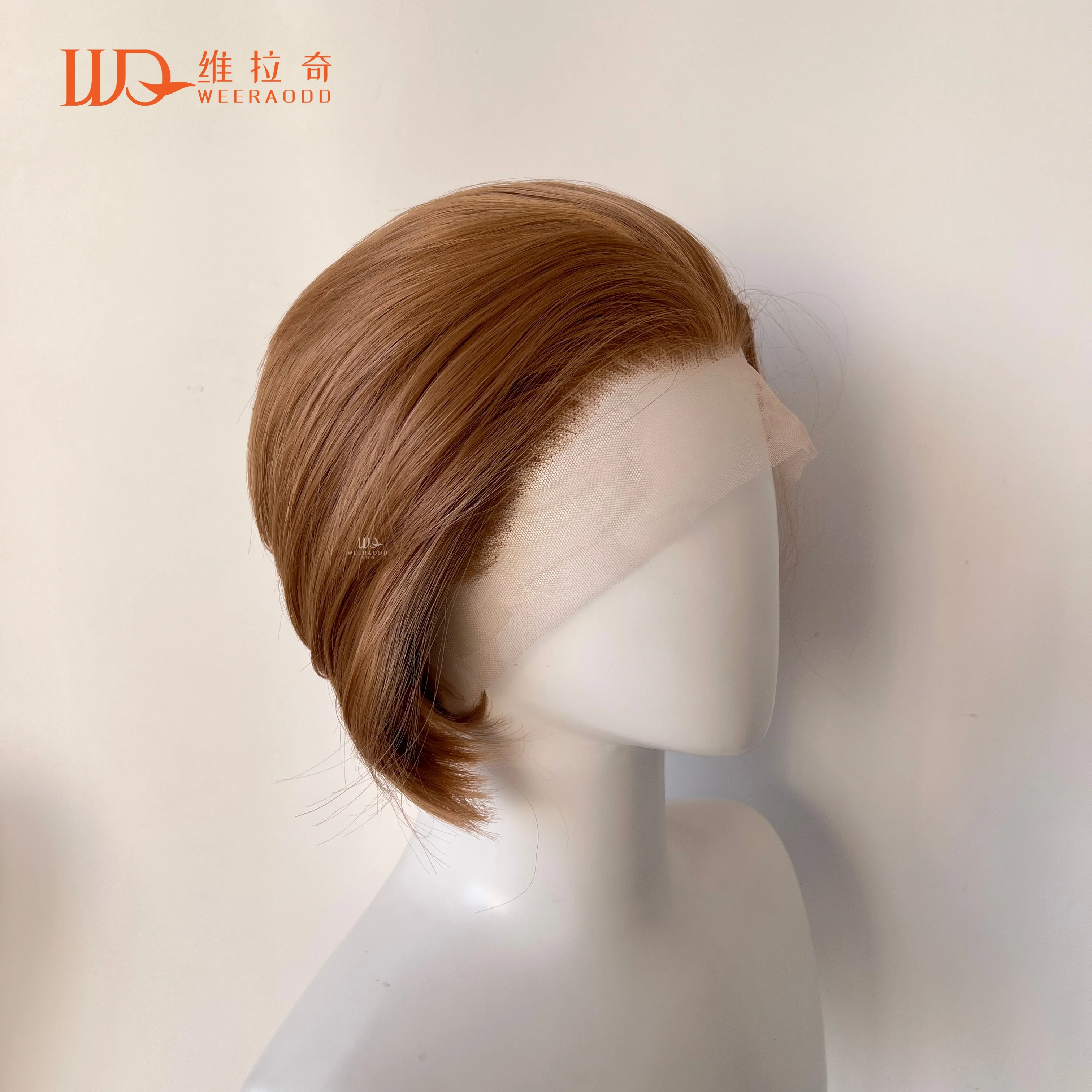 

8-дюймовый светло-золотисто-коричневый короткий парик боб без клея 13x4, кружевной фронт, плотность 150%, термостойкие синтетические волосы для ежедневного использования