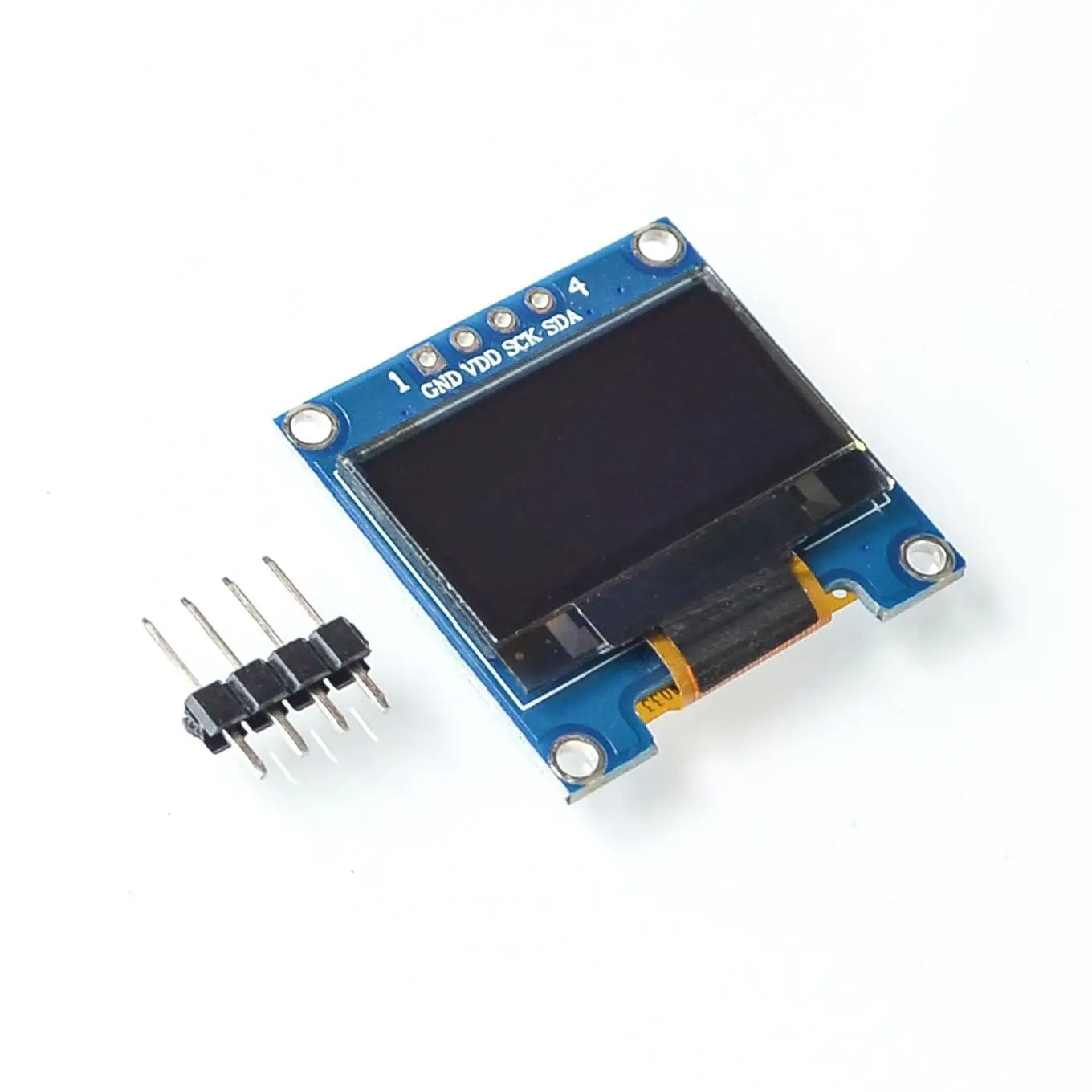 Tela de comunicação I2C IIC azul de 0,96 polegadas módulo LCD OLED interface IIC de 4 pinos 128 * 64