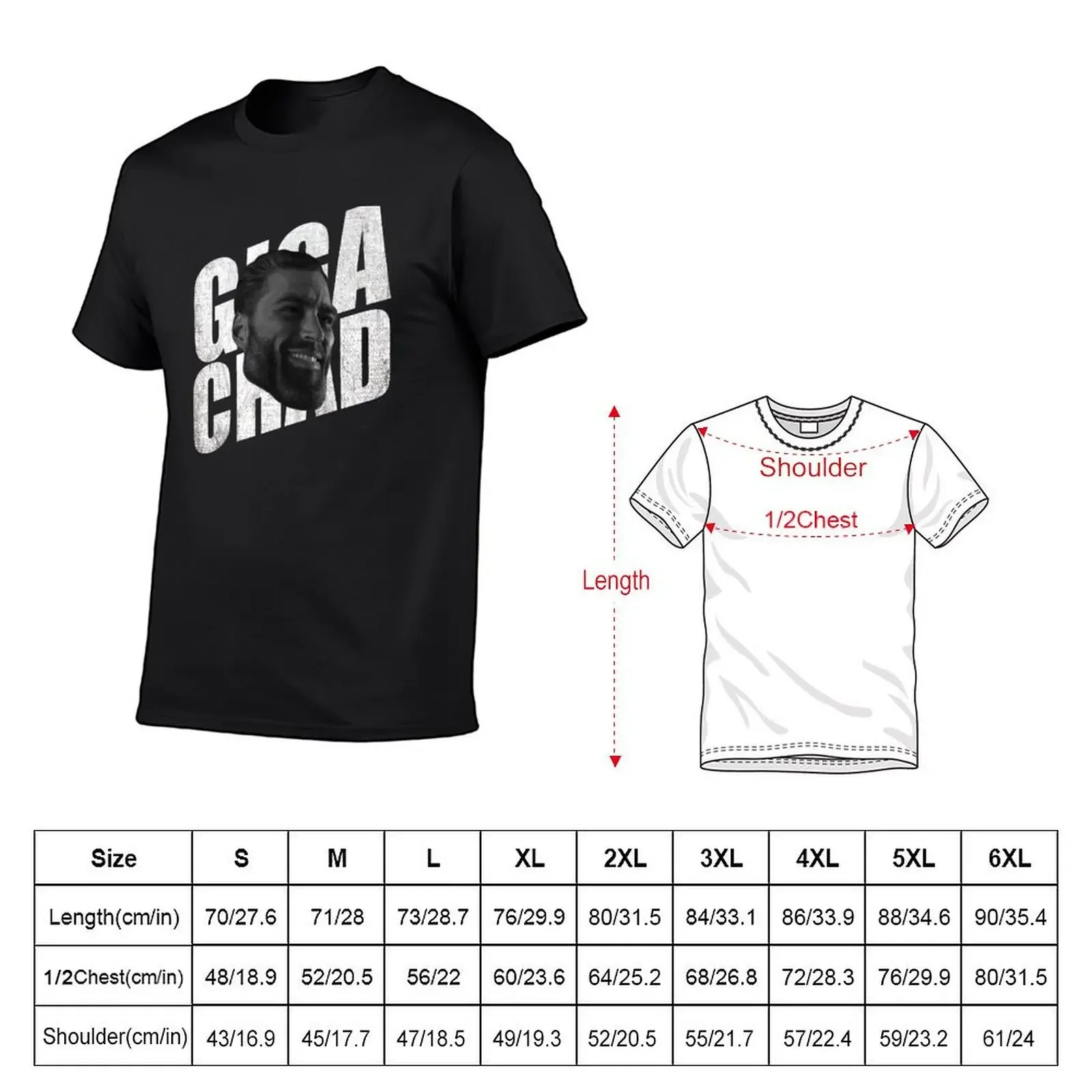 Gigachad T-Shirt sports fans oversized graphic tee heavyweight t shirts for men