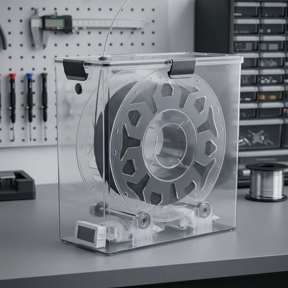 For 3D Printer Accessory Filament Dryer Box Digital Display Airtight Design Smooth Rotating Feed Mechanism White