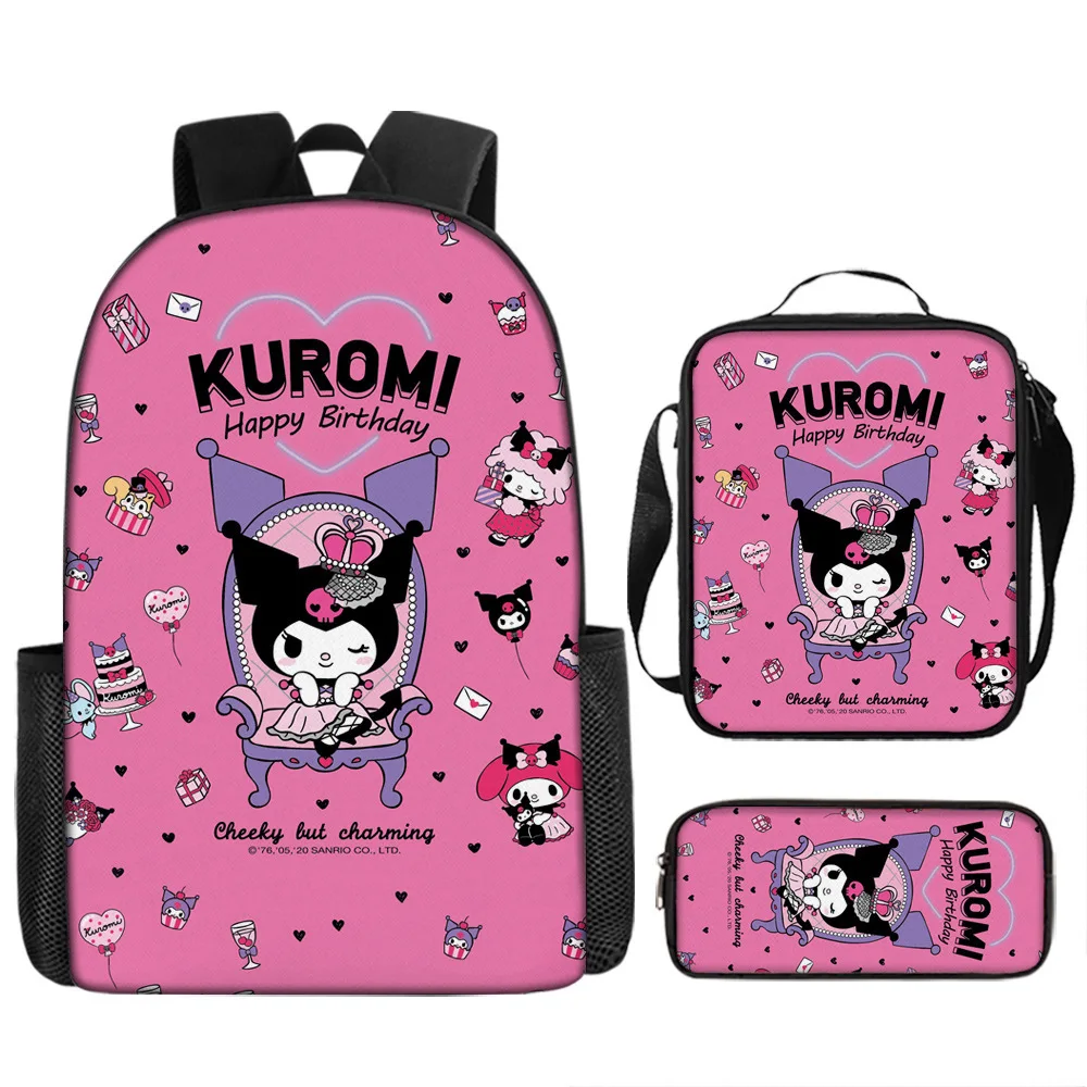 Plecaki Kuromi nastolatki wodoodporny Bookbag dla licealistki chłopcy tornister Anime Kawaii Cartoon tornister Mochila