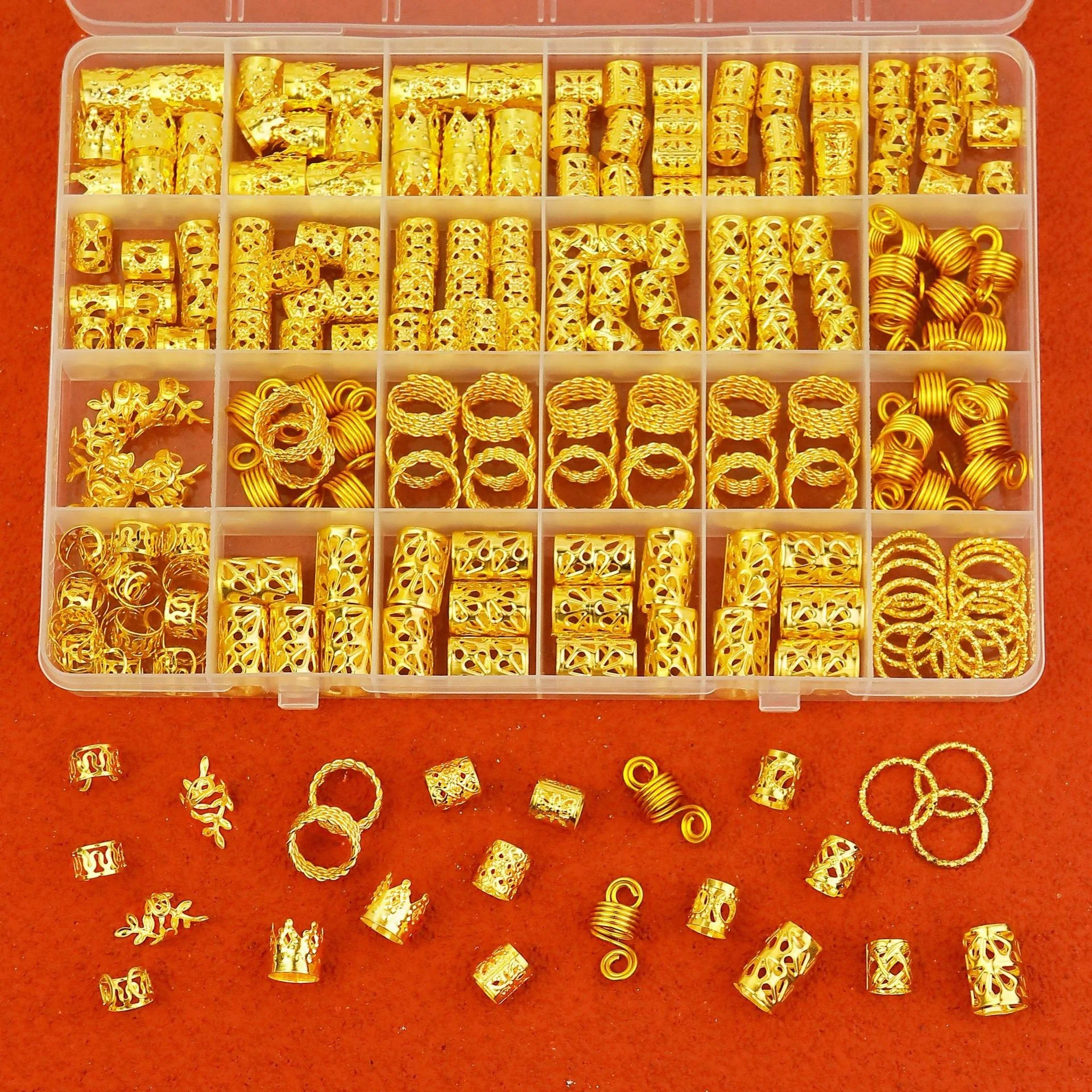 

Fashion 210 Piece New Dreadlock Hair Ring Kit Extension Loop Combo for DIY Hair Decoration Supply
