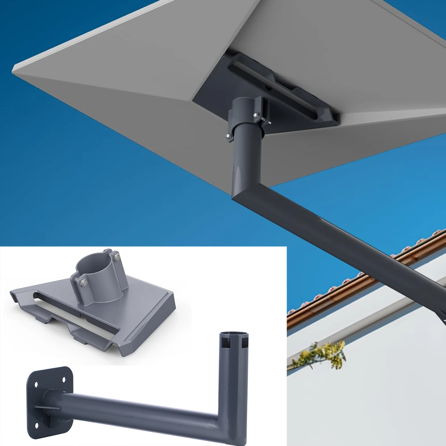 Starlink Gen 3 Wall Mount Kit,Starlink V3 Pipe Adapter And Installation Bracket,Suitable For Roof Top Exterior Wall Installation