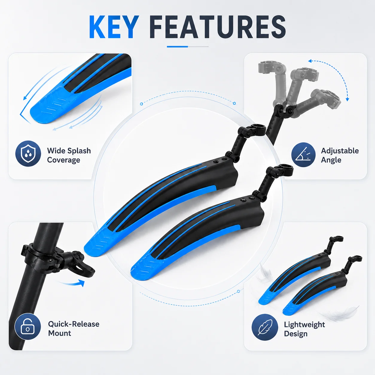 PINMOAP 2PCS Bicycle Mudguard - Cycling Commute Rain recension och pris