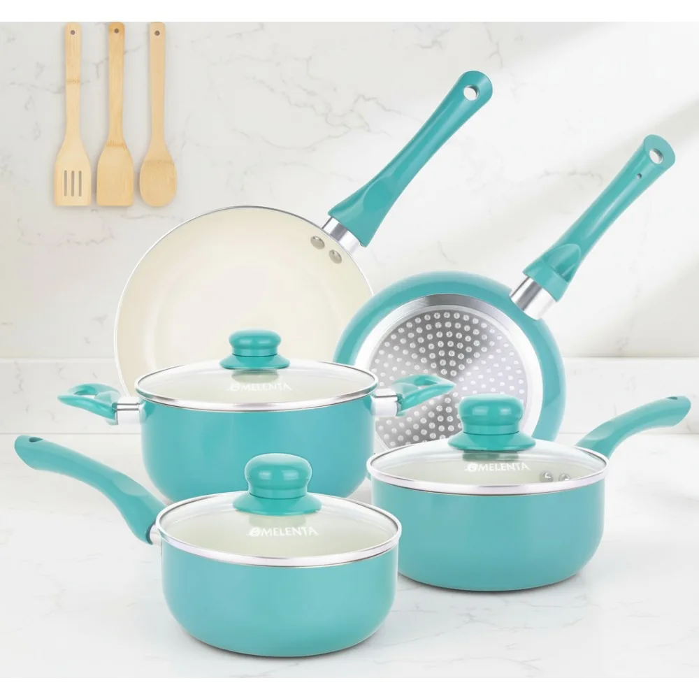 

11-Piece Nonstick Cookware Set, Ceramic Coating, Induction Compatible, Stay-Cool Handles - Perfect for Family Cooking