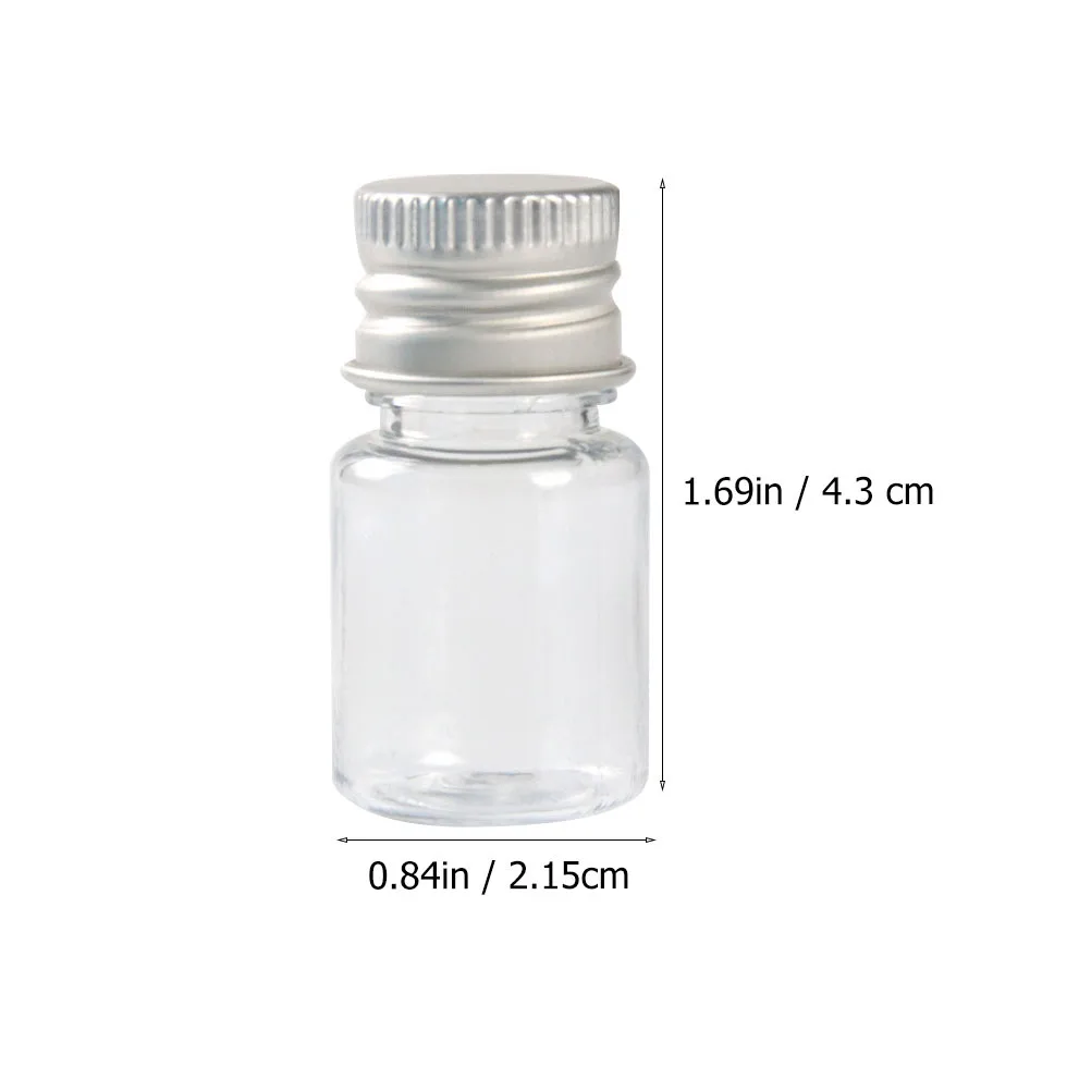 5Pcs Plastic Bottles Transparent Refillable Essential Oil Bottles Leakproof Sample Containers Travel Portable Solid Bottle