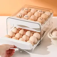 Automatic Scrolling Egg Rack 2 Layer Refrigerator Drawer Type Egg Holders Large Capacity Eggs Storage Box Kitchen Organizer Rack