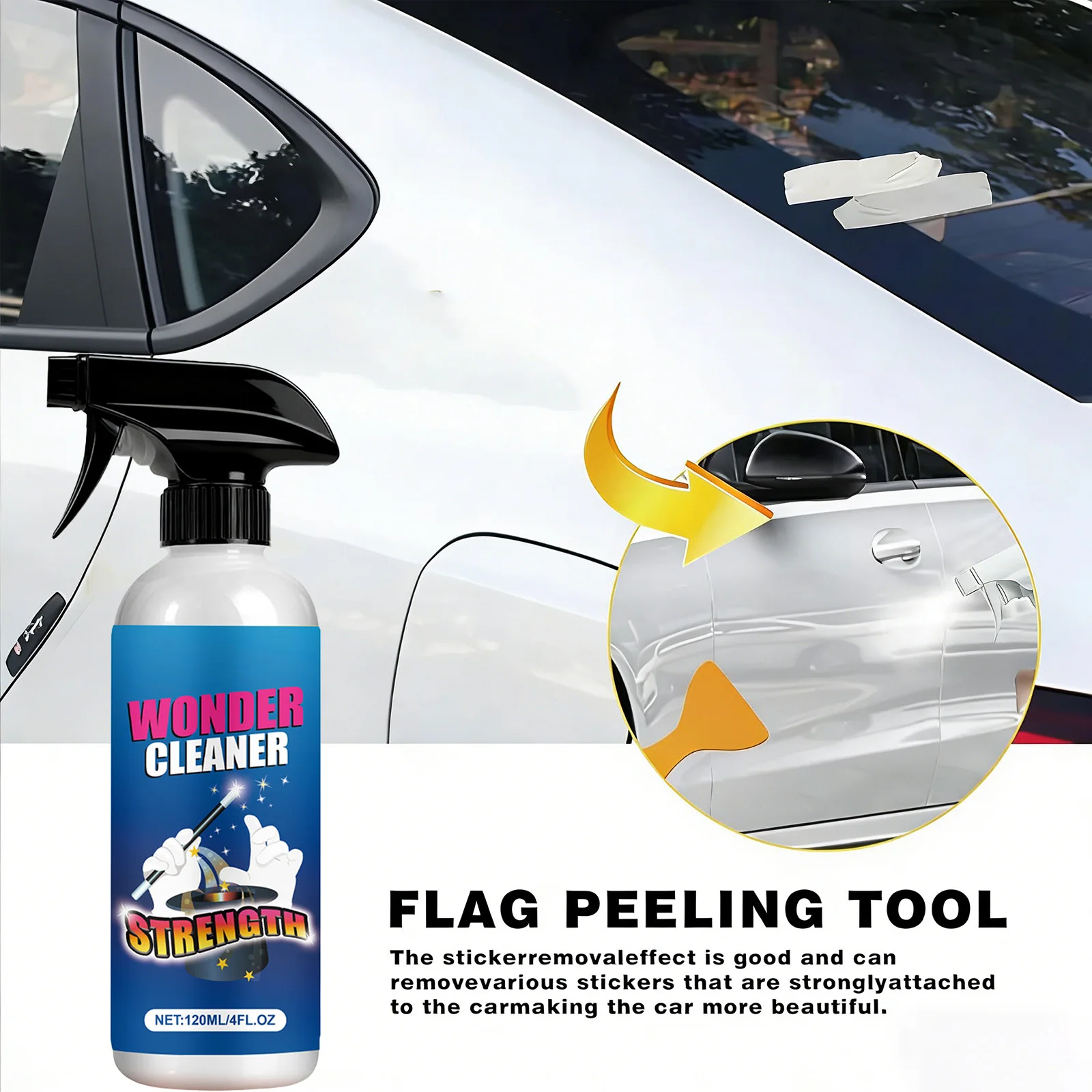Potente Spray Removedor de Adhesivos de Acción Rápida, Eliminador de Residuos de Pegamento y Cinta Adhesiva para Autos, Pisos, Vidrio, Madera y Azulejos, Seguro para Superficies