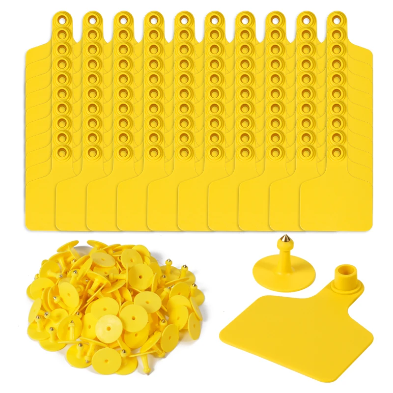 100Pack Animal Identification Ear tag No word calf ear tag Apply to pig Cattle sheep Farm animal feeding tools 75mm x 60mm