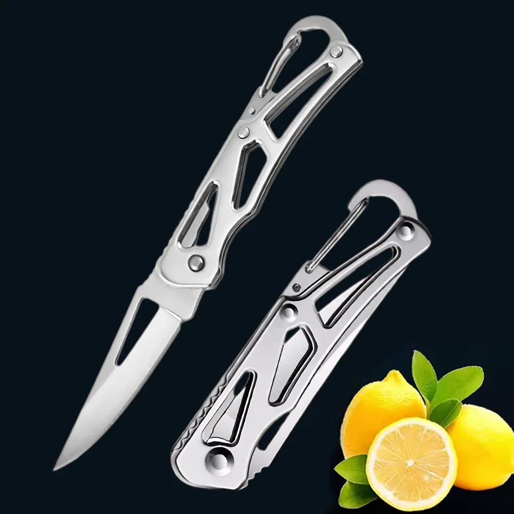 1/3/6pcs Stainless Steel Keychain Folding Knife Outdoor Carrying Knife Mirror Sharp Pocket Knife Folding Kitchen Fruit Knife