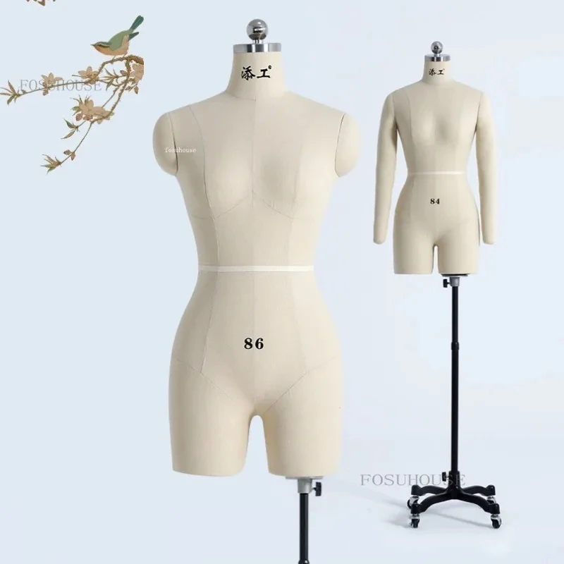 Standard Sewing Linen Cover Boby Female Mannequins for Clothing Design Bust Tailor Mannequin Dress Display Stand Can Pin Zn