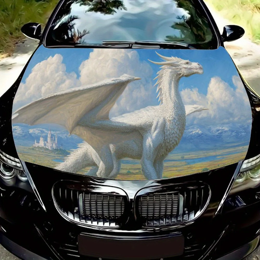 

Dragon in Fantasy Land,Car Hood Decal, Self-Adhesive Waterproof PVC Car hood Sticker,Car Decoration Scratch Resistant Sticker Pr