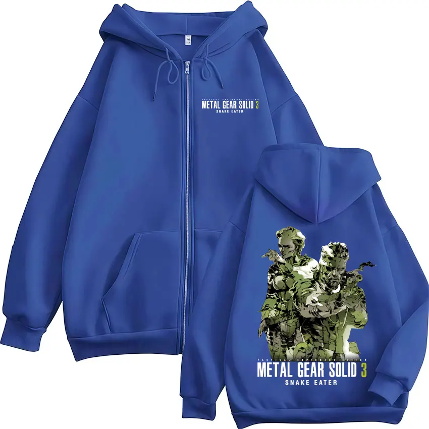 Game Metal Gear Solid 3 Snake Eater Naked Snake The Boss MGS3 Kapuzenpullover mit Reißverschluss, Herren- und Damenmode, Kapuzenpullover mit Reißverschluss, Jacken – Detail 6