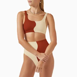 Patchwork Bikini Sexy High Waist Swimsuit Women 2023 New Arrival Summer Swimwear Female Vintage Retro Beach Bathing Suit Ladies