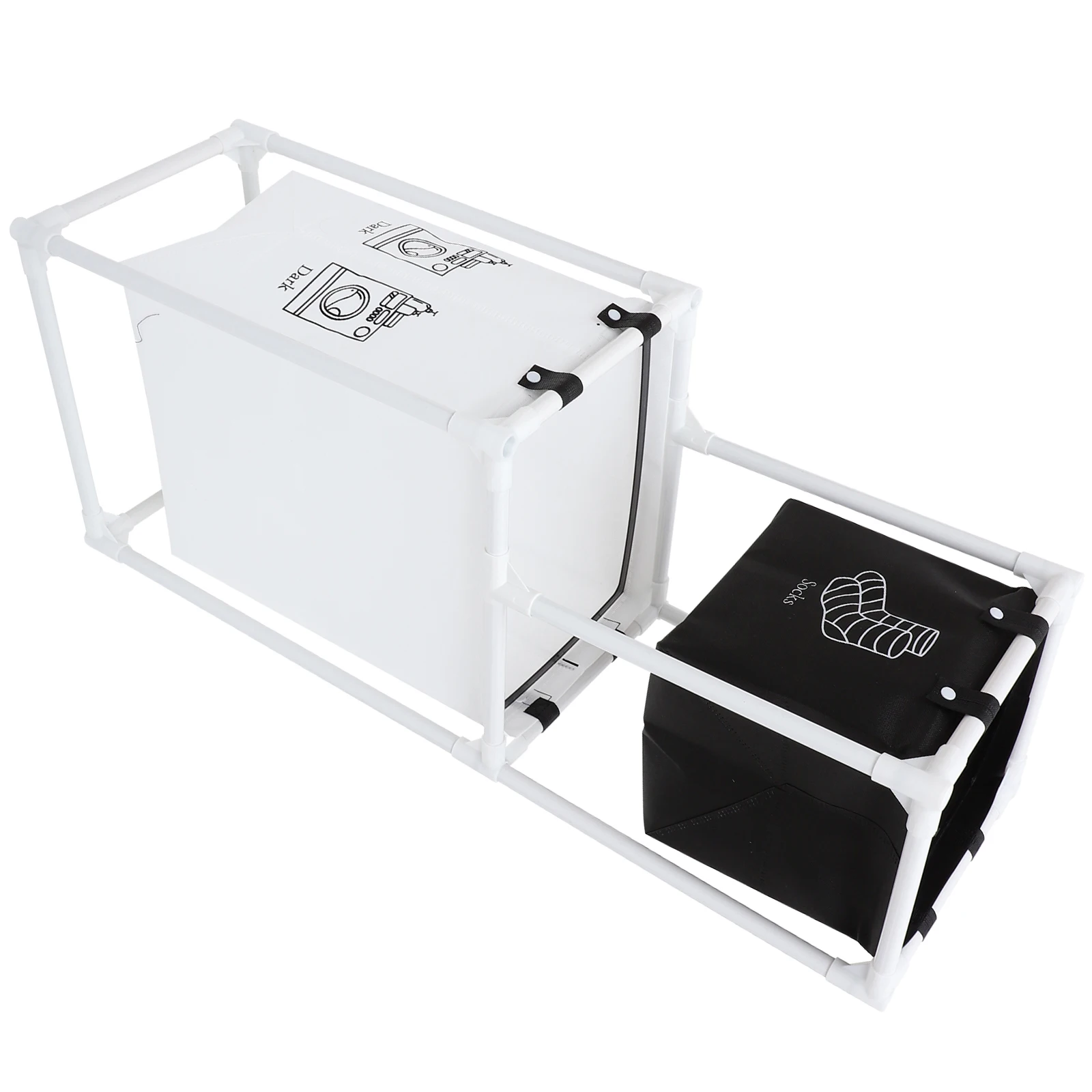 

Household Laundry Basket Large Capacity Dirty Clothes Organizer Foldable Removable Hamper with Shelf Stand for Bathroom Bedroom