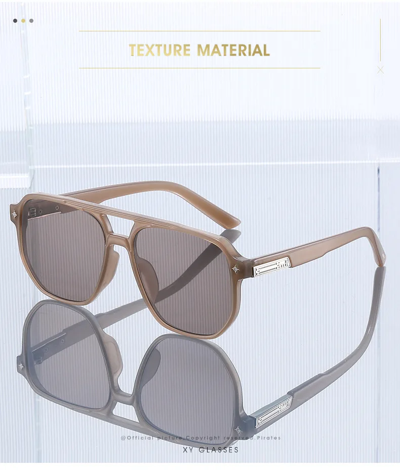 2026 Piloten-Sonnenbrille für Herren und Damen, Unisex, getönte Gläser, Doppelsteg, modische Sonnenbrille mit Metallverzierung, Y2K-Stil – Detail 2