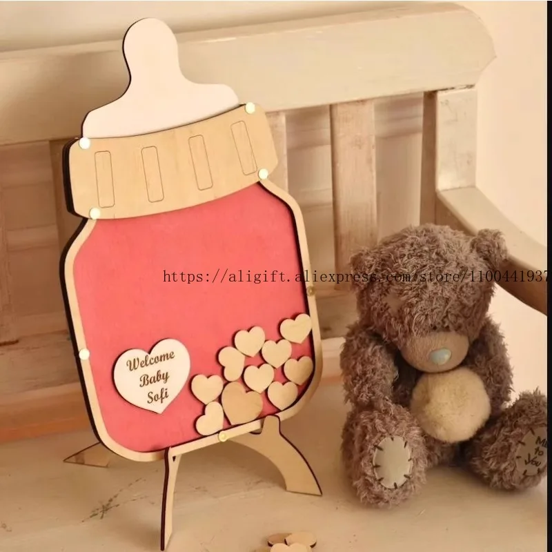 

Custom Baby Shower Sign-in Bottle Guest Book Alternative Unique Keepsake Frame for Birthday Party Decor