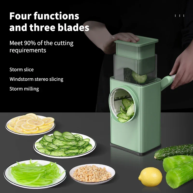 3 in 1 Set Manual Vegetable Slicer Roller Multifunction Veget Cutter Food Graters Chopper Shredders Kitchen Accessories