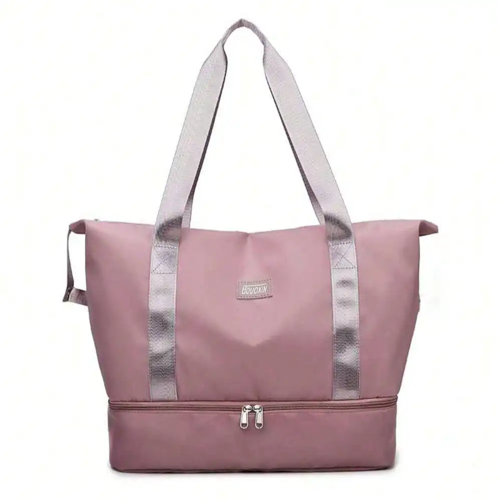 Large Capacity Travel Tote Bag with Shoe Compartment, Expandable Weekender Overnight Bag, Portable Handbag for Gym Beach Airplane Carry On