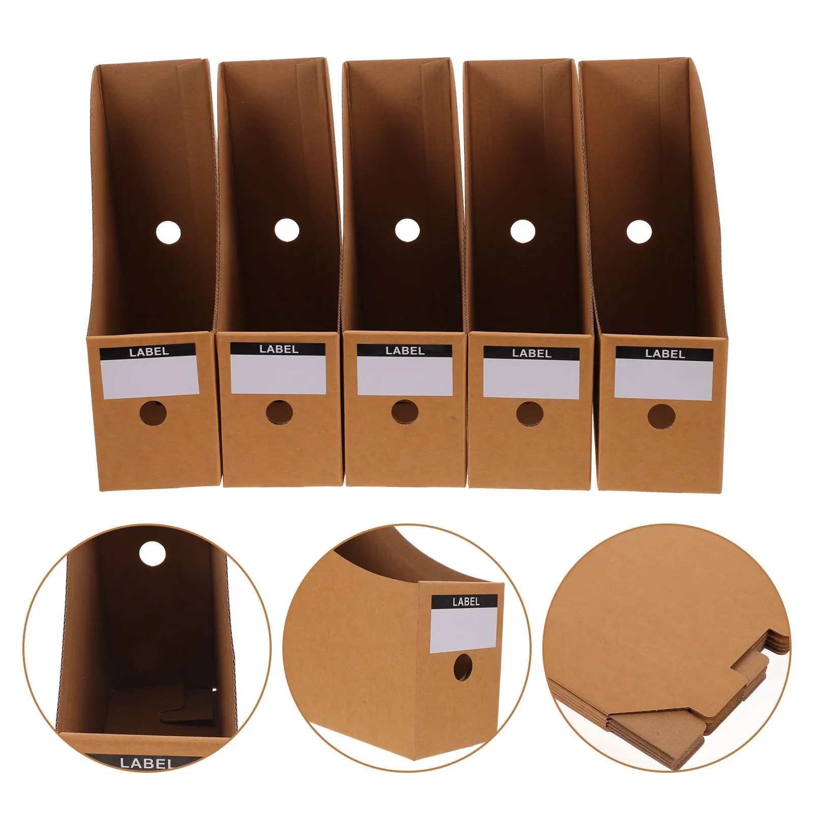 5Pcs File Document Storage Rack Premium Desktop Organizer for Office Study Desk Multifunction Document Holder Vertical Bookshelf