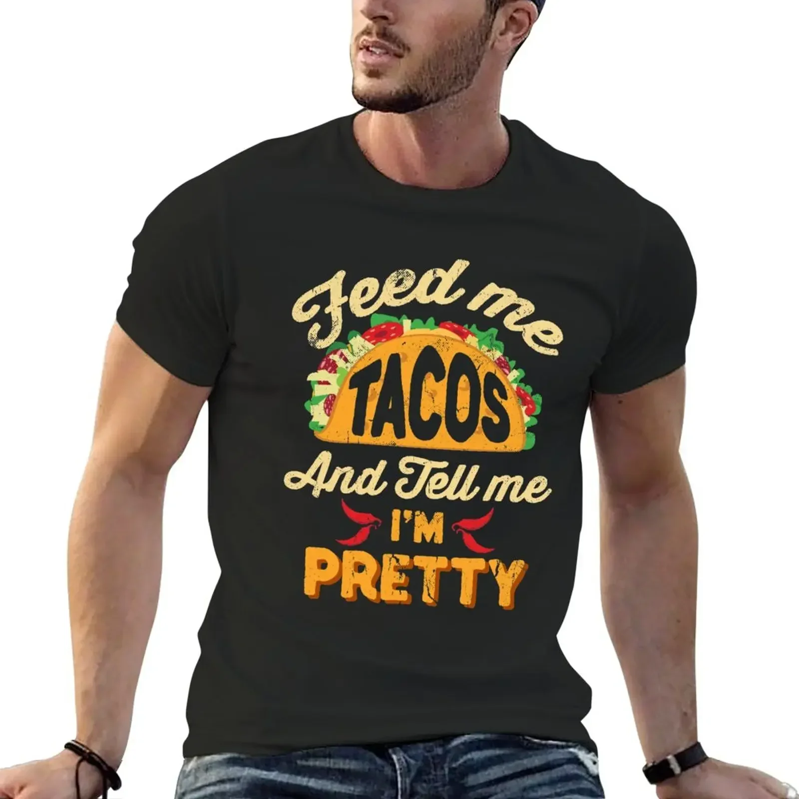 Feed Me Tacos and Call Me I'm Beautiful Cinco de Mayo T-Shirt plain customs design your own mens t shirt