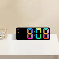 RGB color changing electronic clock, simple and multifunctional alarm clock, student creative large screen clock