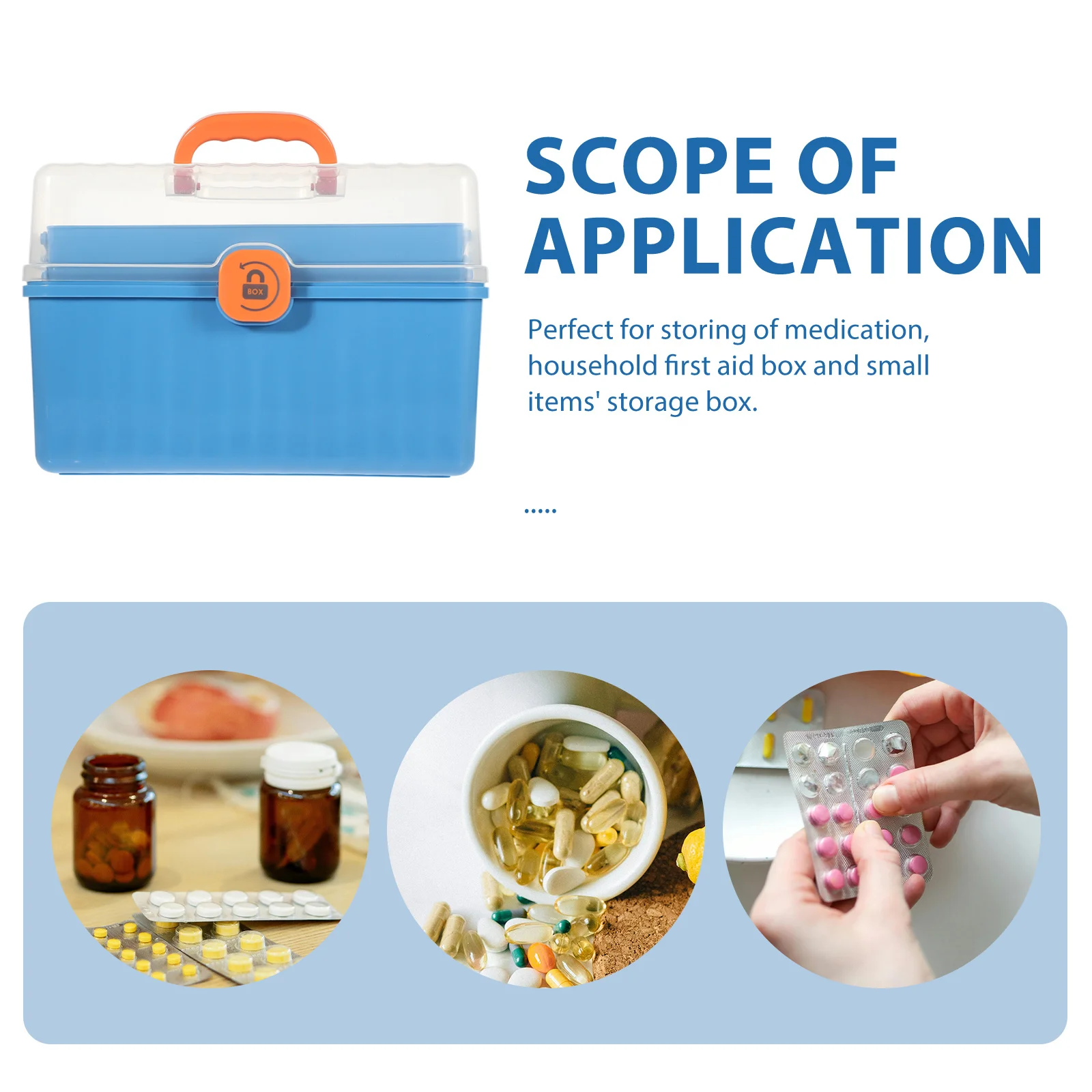 Multipurpose First Aid Box Medicine Organizer Large Capacity for Household Travel Outdoor Aid Storage Box