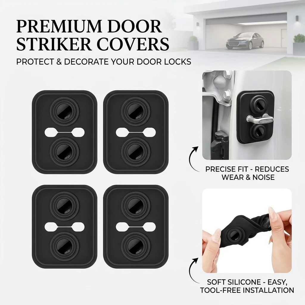 

Silicone Door Lock Protective Cover Anti Shock Buffer Sleeve Buckle Interior Modification Decorative Silicone for Home Safety
