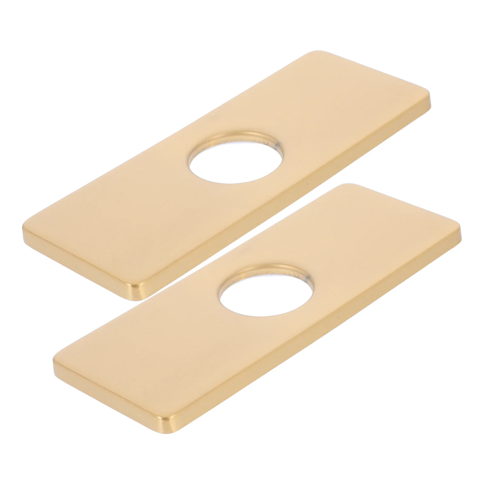 

2 pcs Water Tap Decorative Base Plate Stainless Steel Rectangular For Kitchen Bathroom Sink Faucet Deck Plate Escutcheons Covers