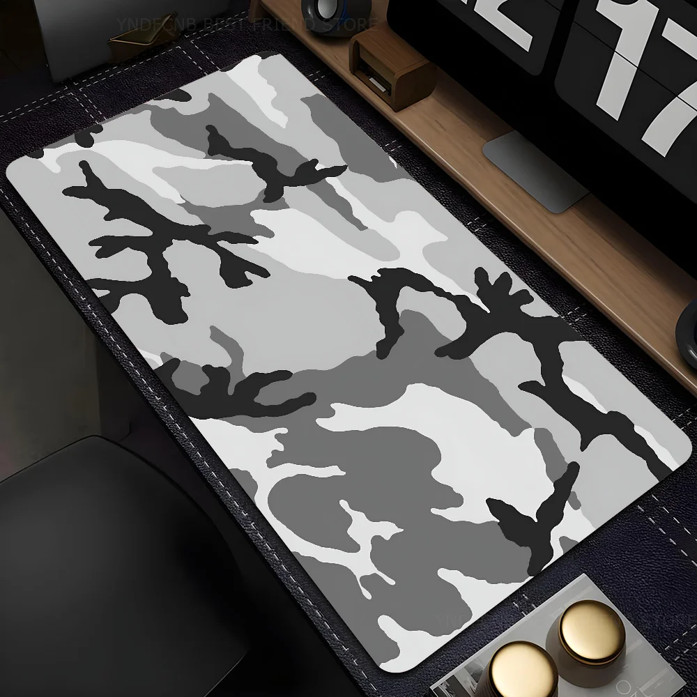 

Black and White Camo Mousepad Mouse Mat Desk Mat With Pad Gaming Accessories Prime Gaming XXL Keyboard Pad