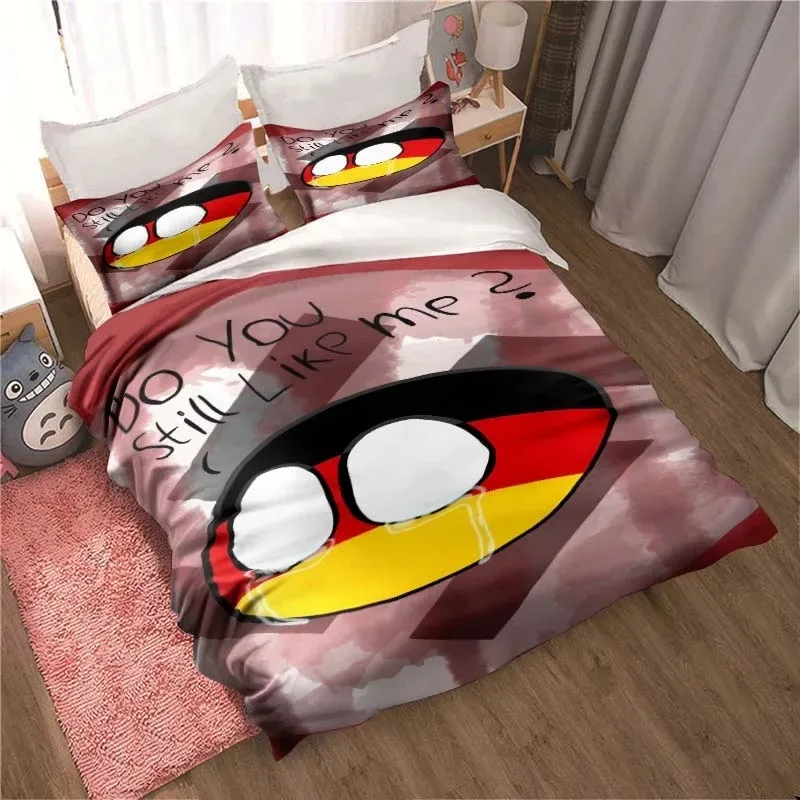 New Countryball Polandballs Bedding Set Bedroom Duvet Cover Set Single Double King Bed Set Adult Children's Bedroom Duvet Cover