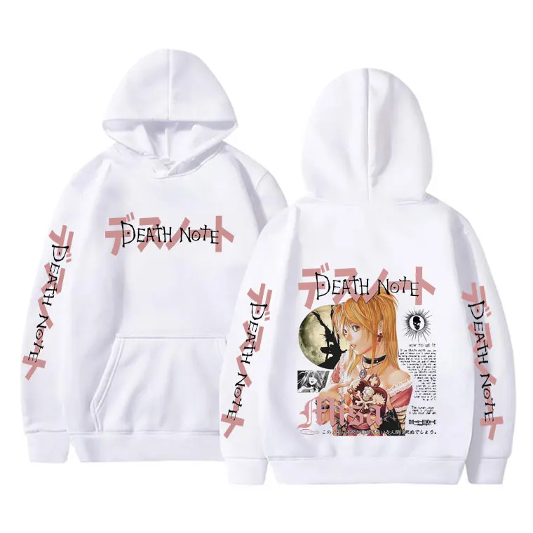 Japanese Anime Death Note Misa Hoodie Men Women Clothing Fashion Hip Hop Streetwear Unisex Vintage Oversized Pullover Hoodies