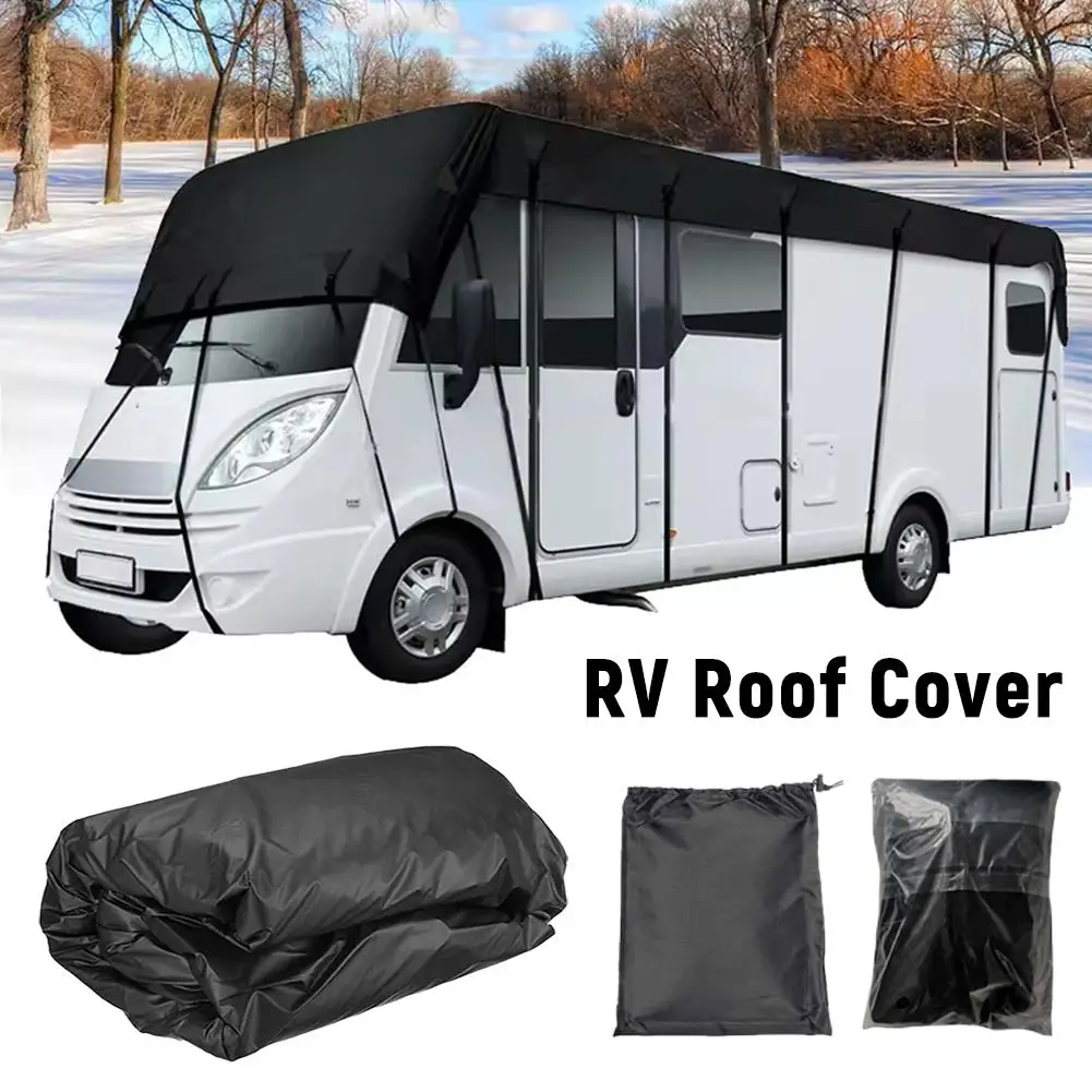 

210D Oxford Cloth RV Roof Protective Cover Portable Motorhome Camper Top Tarp Cover Waterproof Sunshade Protective