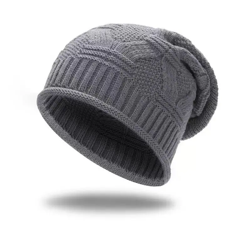 

Вязаная шапка-бини, зима-осень, с напуском, легкая однослойная шапка с манжетами для женщин и девочек